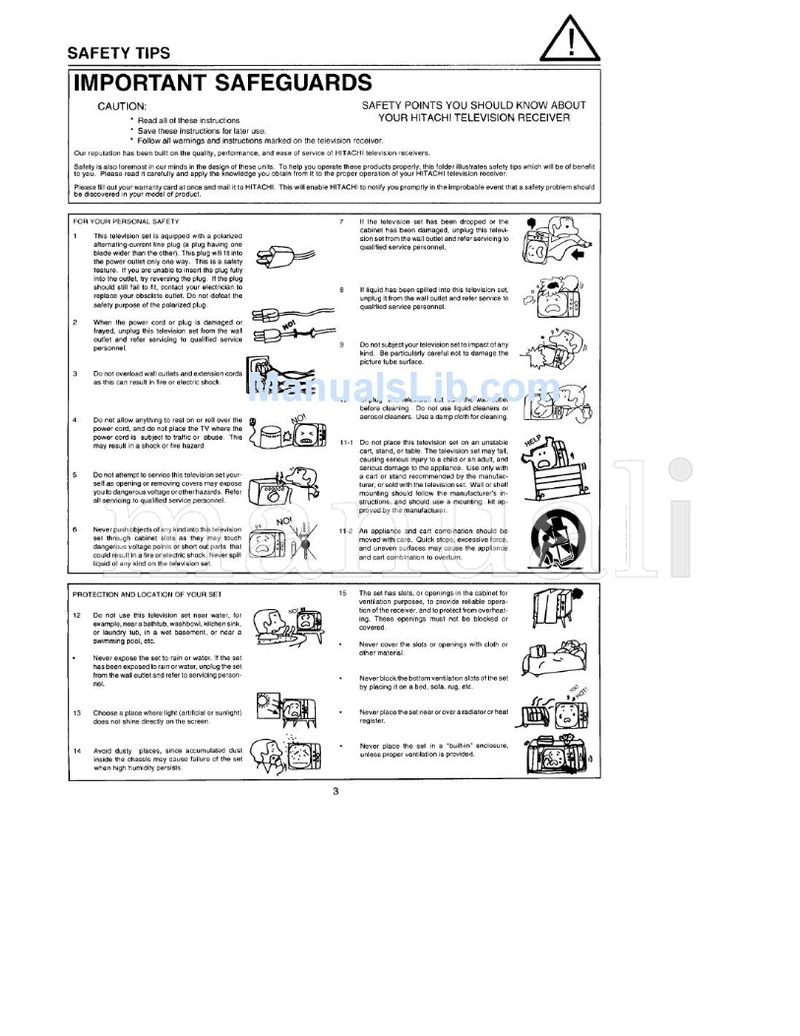 Hitachi 6-17 18-31 46-51 (53 pages) TV Operating Manual