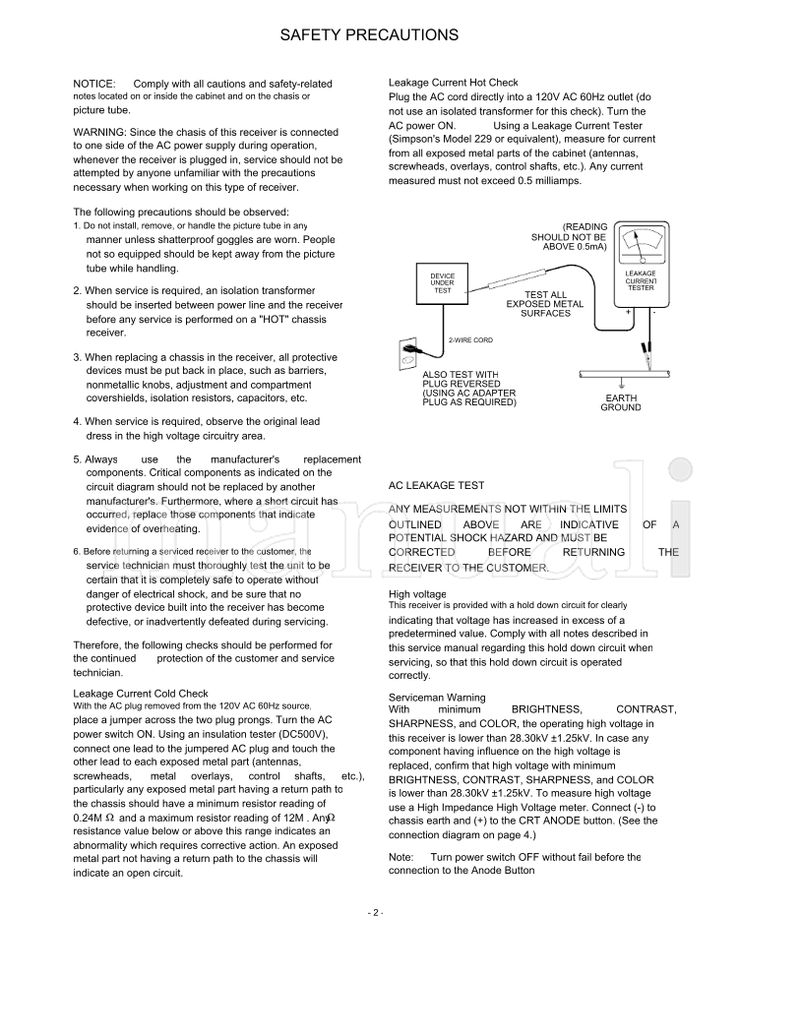Hitachi 27UX01B-501 27UX01B-511 CLU-432UG (56 pages) TV Service Manual