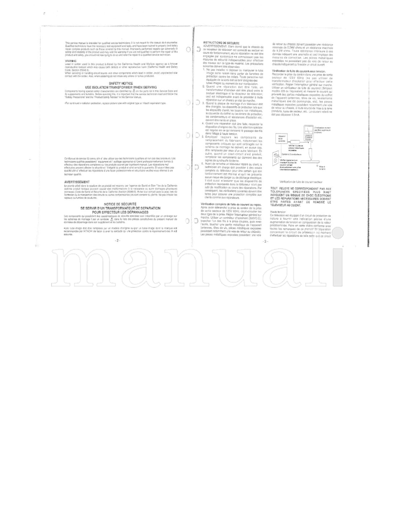 Hitachi 31DX21B CY33 31DX11B CY31 CLU-851GR CLu-692GR CLU-681GJ CY35 (29 pages) TV Service Manual