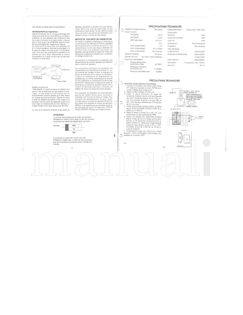 Hitachi 31DX21B CY33 31DX11B CY31 CLU-851GR CLu-692GR CLU-681GJ CY35 (29 pages) TV Service Manual