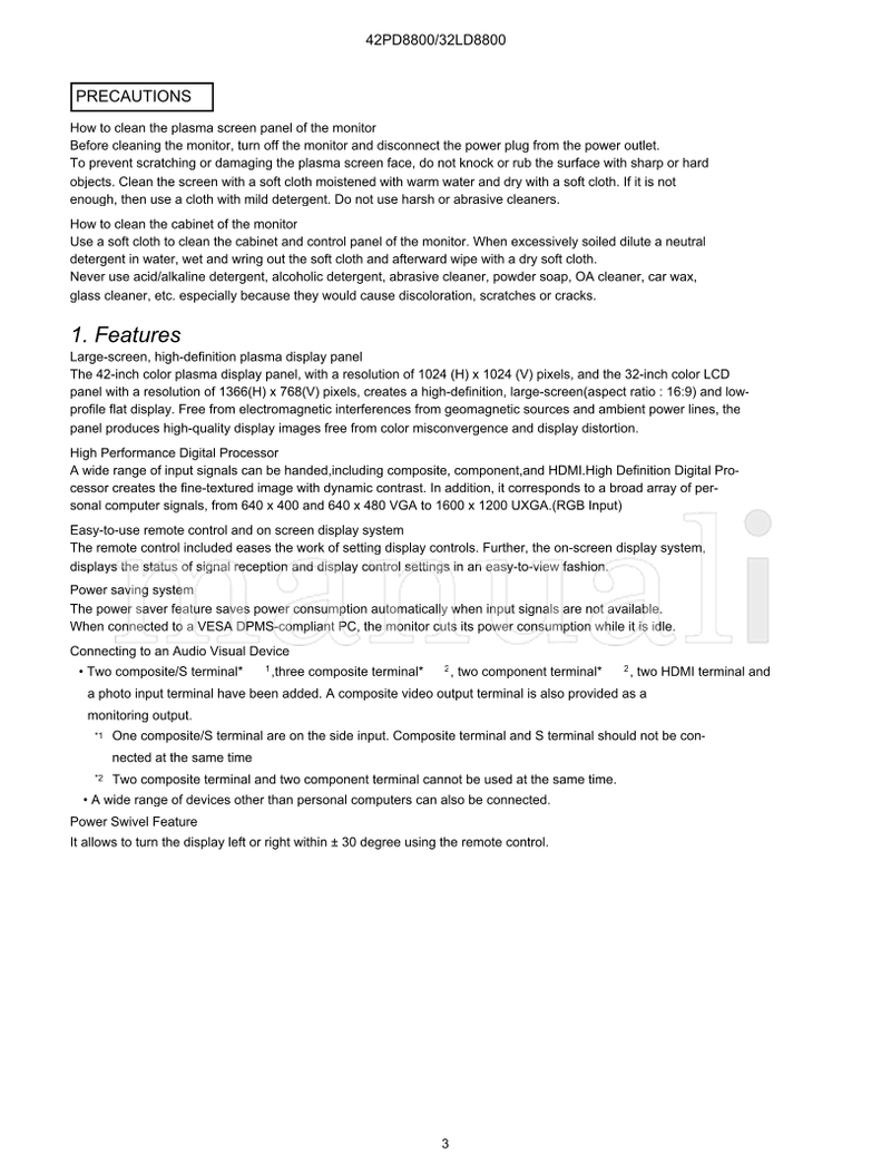 Hitachi 42PD8800TA(PW3) (128 pages) TV Service Manual