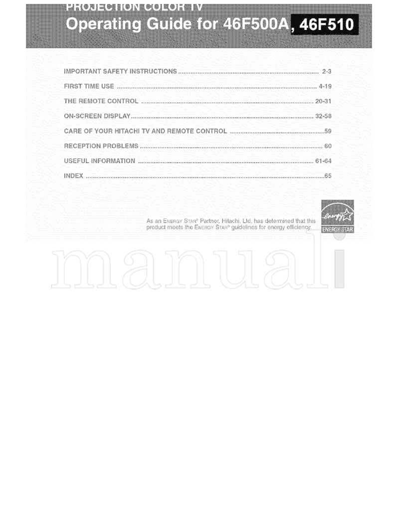 Hitachi 46F500A (68 pages) TV Operating Manual