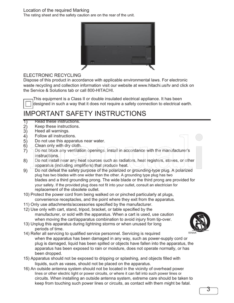 Hitachi 49C32 OG49C3203082019 (40 pages) TV Operating Manual
