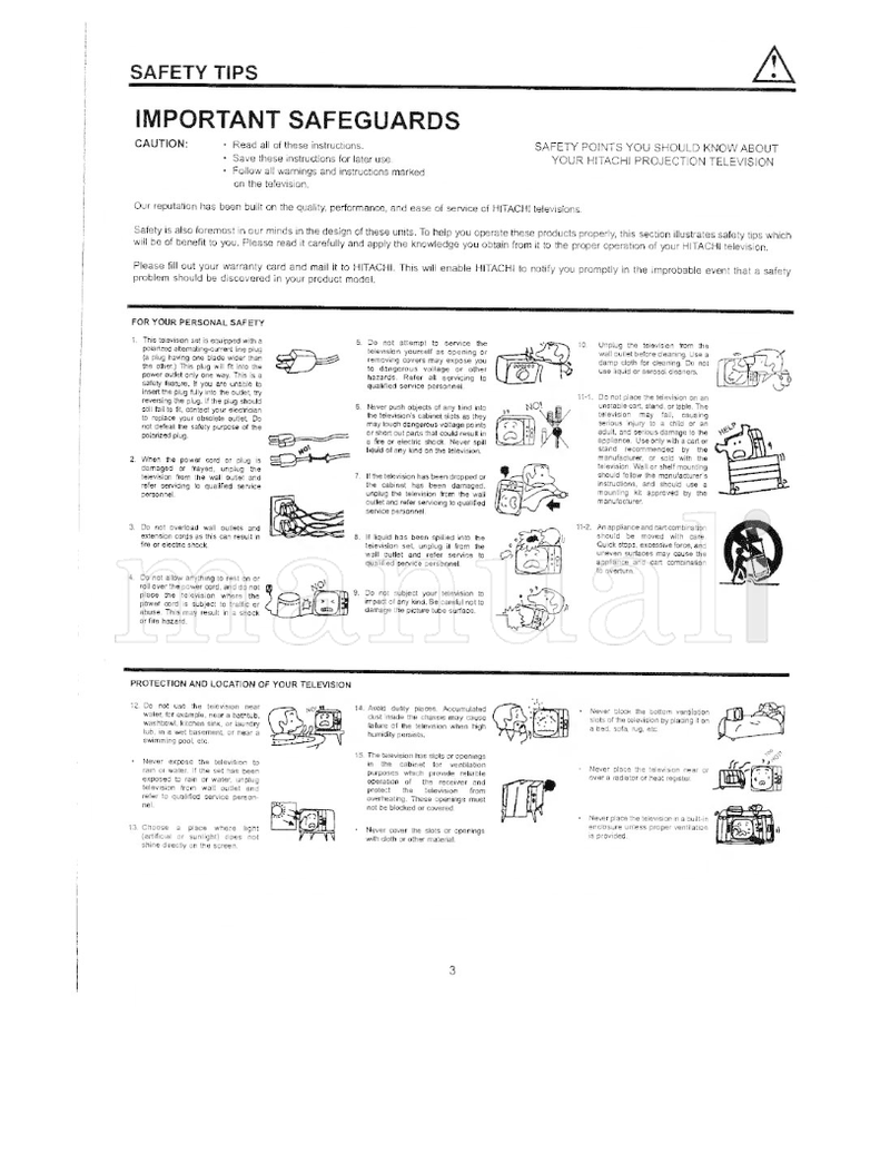 Hitachi 28-53 54-58 (60 pages) TV Operating Manual