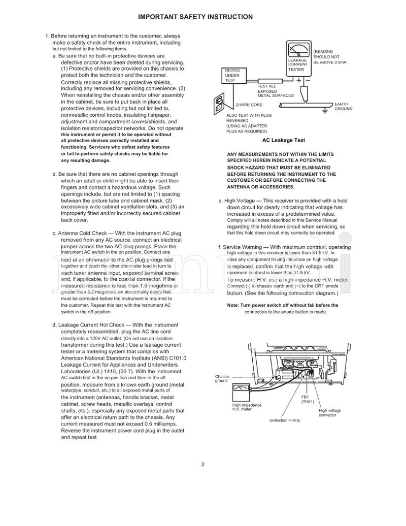 Hitachi 53SWX10B 53SWX12B 61SWX10B 61SWX12B CLU-5713TSI 43UWX10B (171 pages) TV Service Manual
