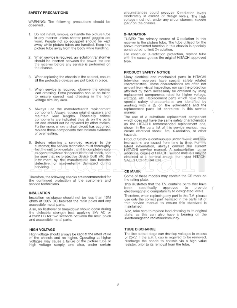 Hitachi SM0Q0008 (22 pages) TV Service Manual