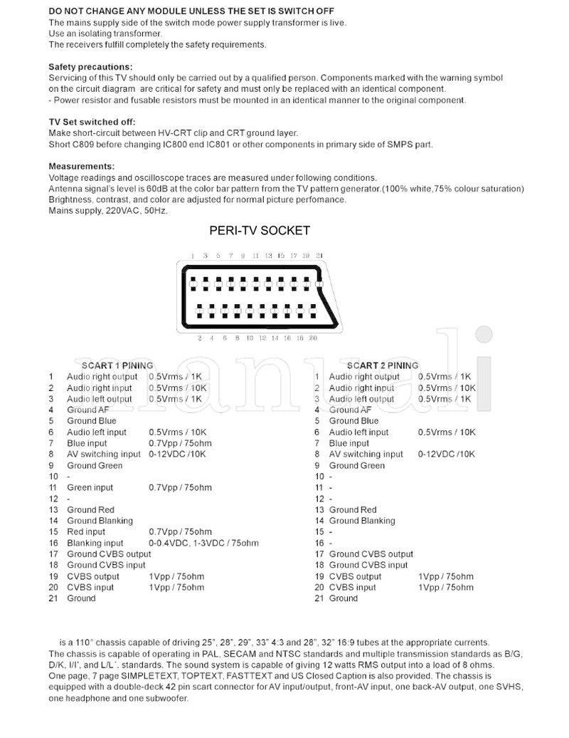 Hitachi C2844S CL2843S CP2843S C32W460N CG32W460N (47 pages) TV Service Manual