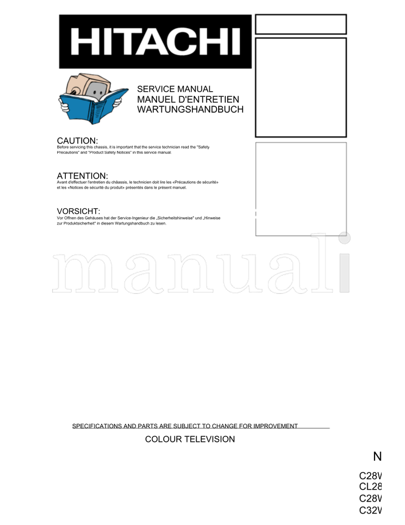Hitachi C28W440N CL28W440AN C28WF540N C32WF540N (63 pages) TV Service Manual