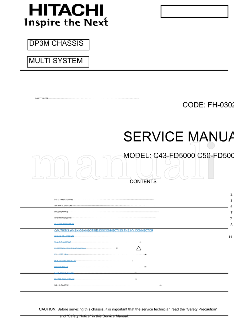 Hitachi P7966139A (123 pages) TV Service Manual