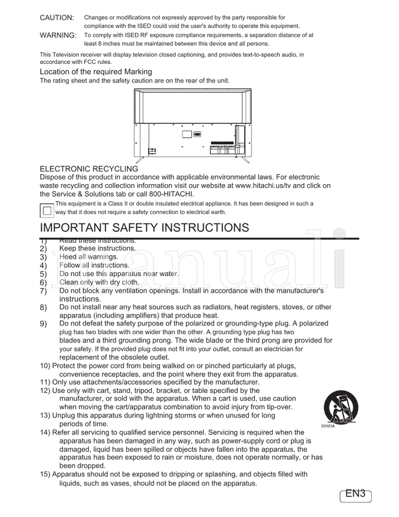 Hitachi C50M6 OGC50M604262019 (78 pages) TV Operating Manual