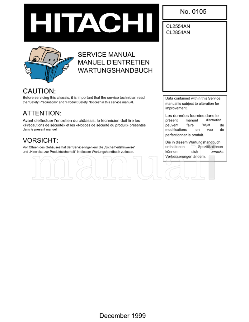 Hitachi CL2554AN CL2854AN (72 pages) TV Service Manual