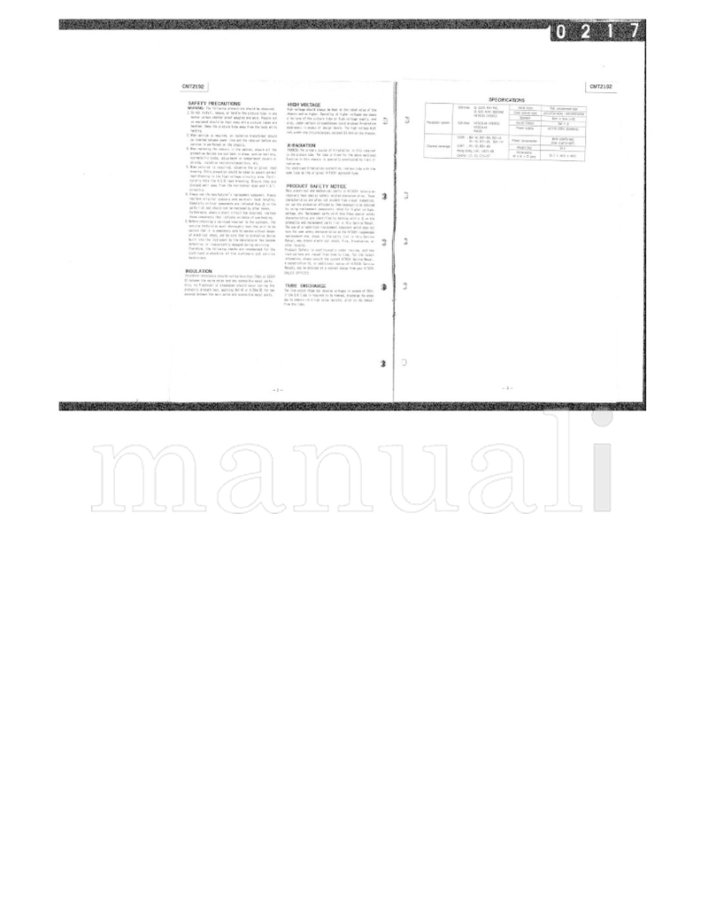Hitachi CMT2192 (19 pages) TV Service Manual