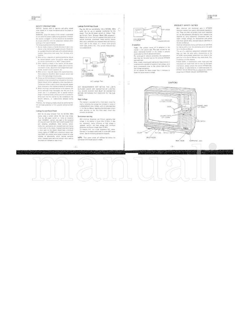 Hitachi CT1324 CT1326 CT13X6 (16 pages) TV Service Manual