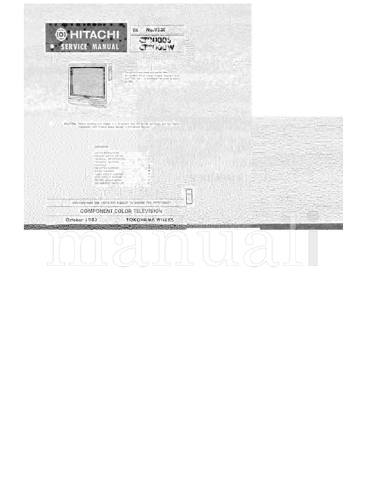 Hitachi CT2000S CT2000W (25 pages) TV Service Manual