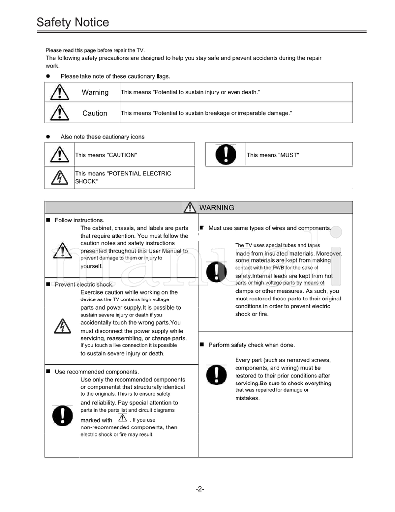 Hitachi L32S02A L32A02A L32E200 L32R200 L32E100S L32E101B L32R100 (45 pages) TV Service Manual