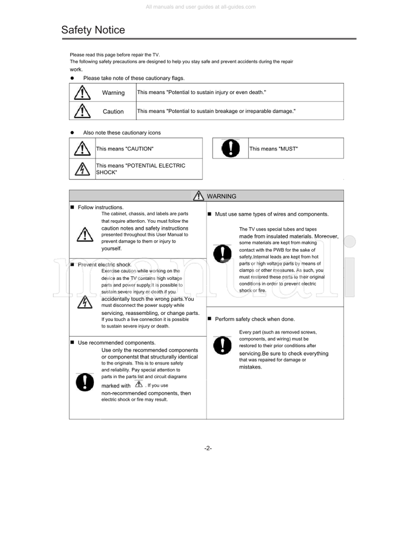 Hitachi L32S02A 0025E L32A02A L32E200 L32R200 L32E100S L32E101B (45 pages) TV Service Manual