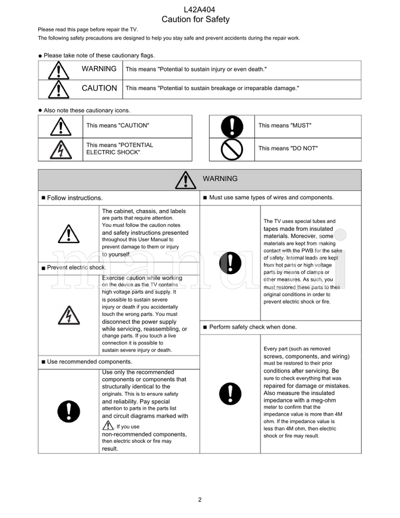 Hitachi 800-654-7013 L42A404 (72 pages) TV Service Manual