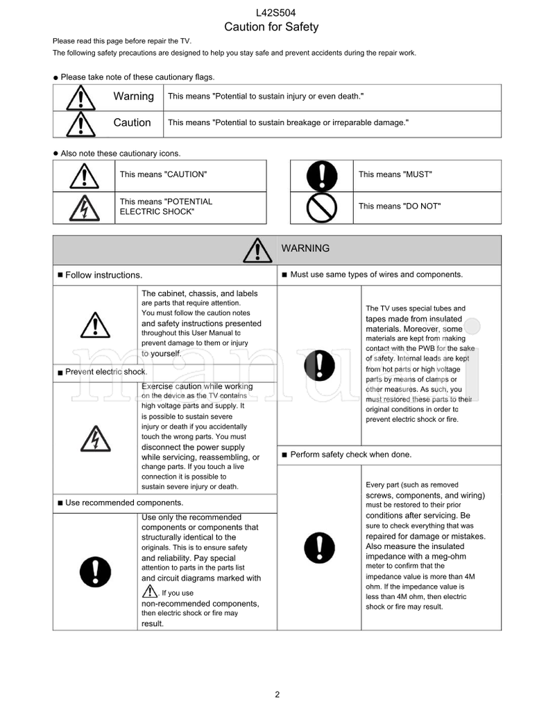 Hitachi L42S504 (67 pages) TV Service Manual