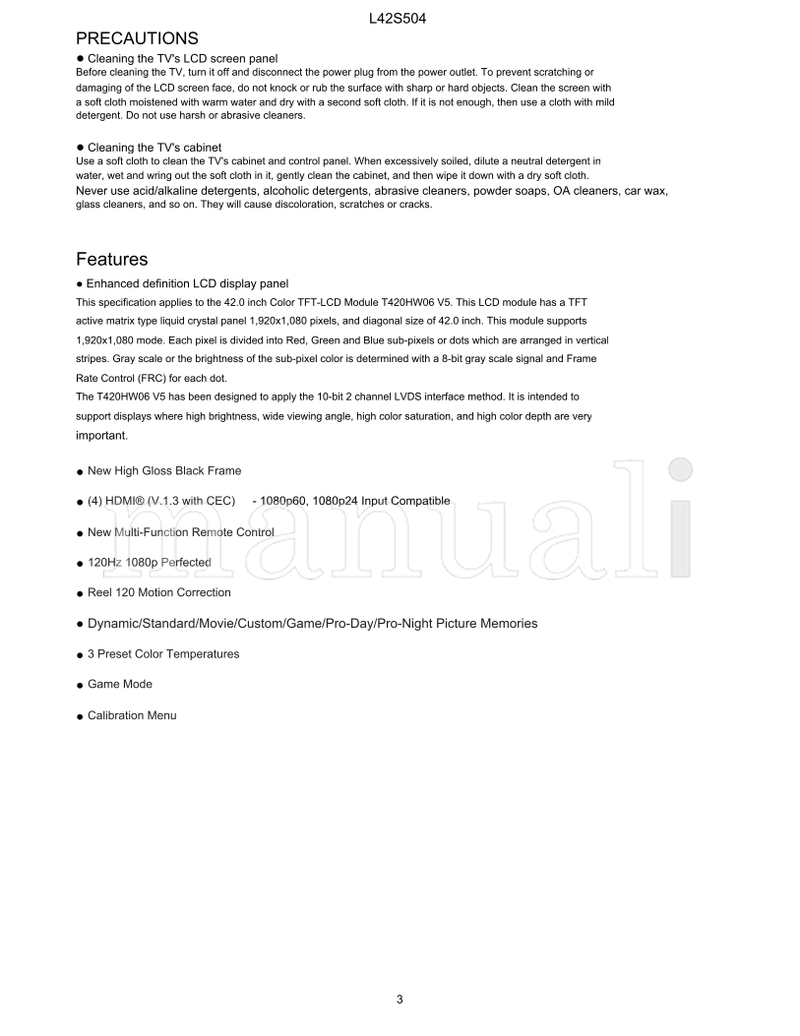 Hitachi L42S504 (67 pages) TV Service Manual