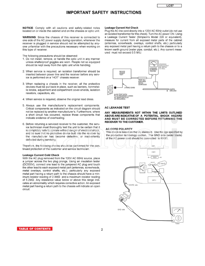 Hitachi 50V720 (183 pages) TV Service Manual
