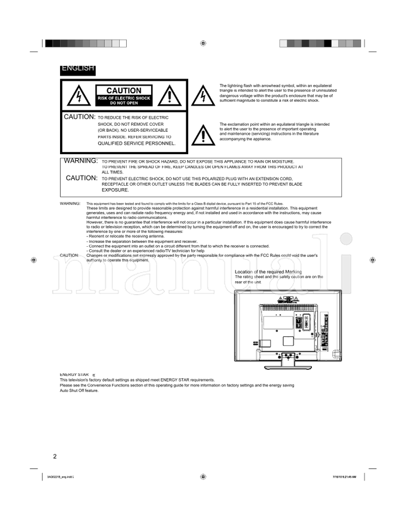 Hitachi LE19S304 LE19S314 (27 pages) TV Operating Manual