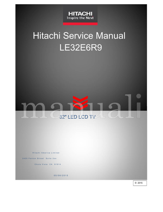 Hitachi LE32E6R9 (20 pages) TV Service Manual
