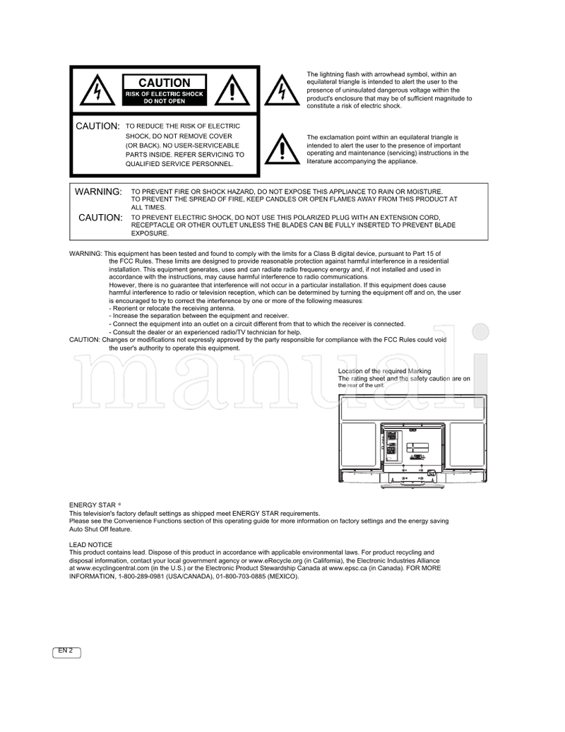 Hitachi LE39S406 LE39H316 LE32S406 LE32H316 (29 pages) TV Operating Manual
