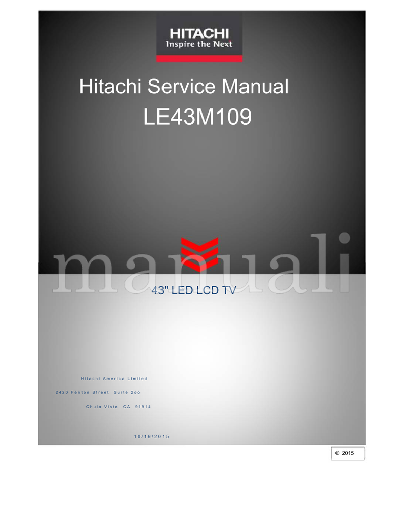 Hitachi LE43M109 (27 pages) TV Service Manual
