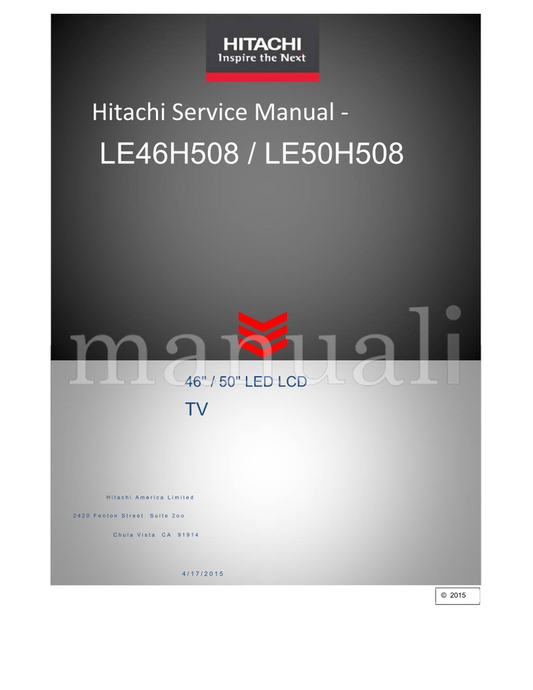 Hitachi LE46H508 LE50H508 (22 pages) TV Service Manual