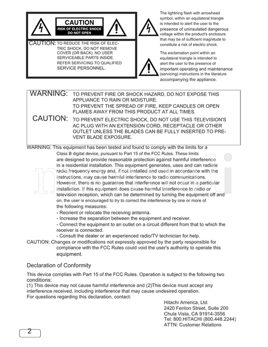 Hitachi LU43V809 LU55V809 OGV80912292015 (44 pages) TV Operating Manual