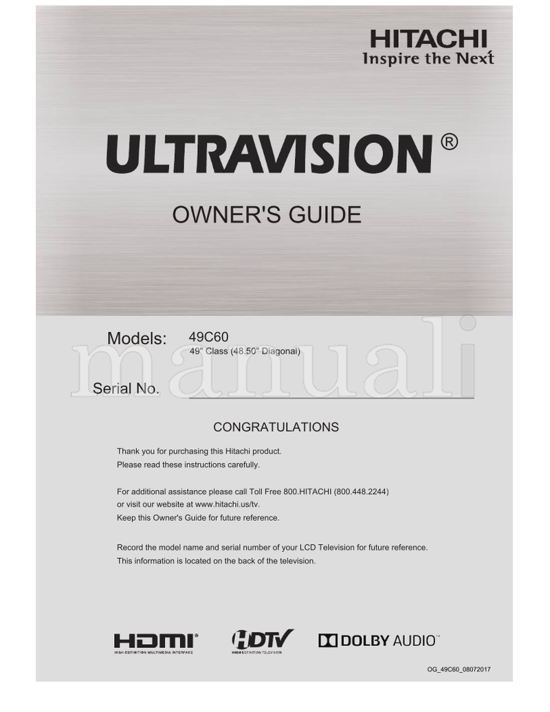 Hitachi 49C60 OG49C6008072017 (40 pages) TV Operating Manual