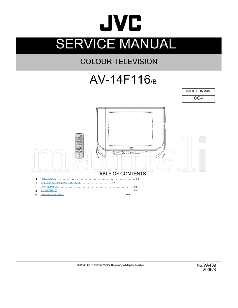 JVC YA439 AV-14F116 (63 pages) TV Service Manual