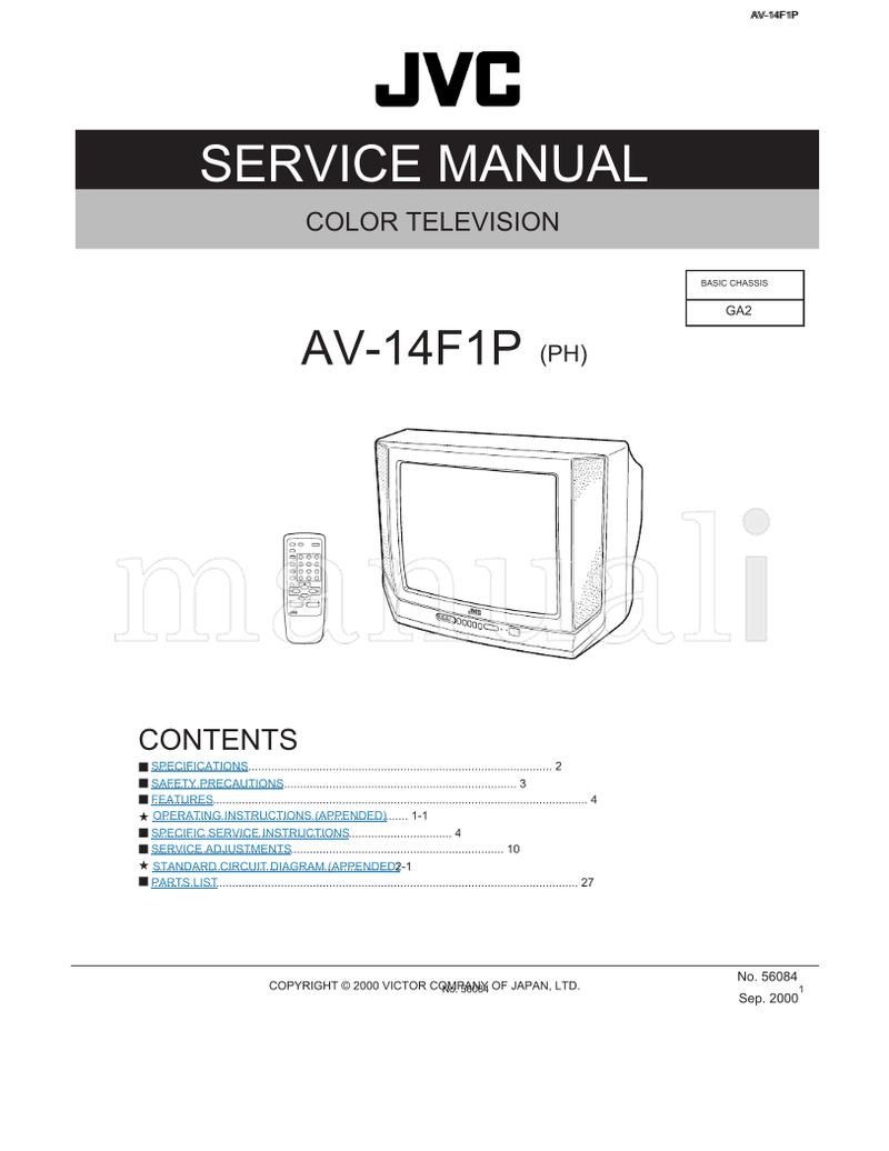 JVC AV-14F1P 56084 (27 pages) TV Service Manual