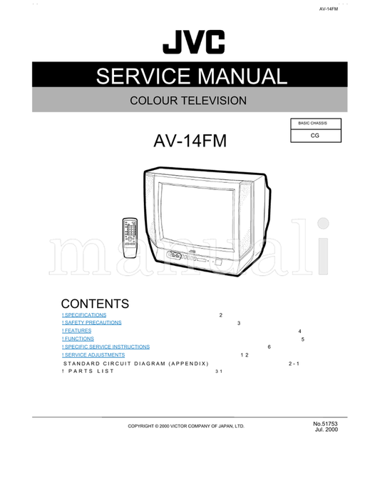 JVC AV-14FM 51753 (30 pages) TV Service Manual