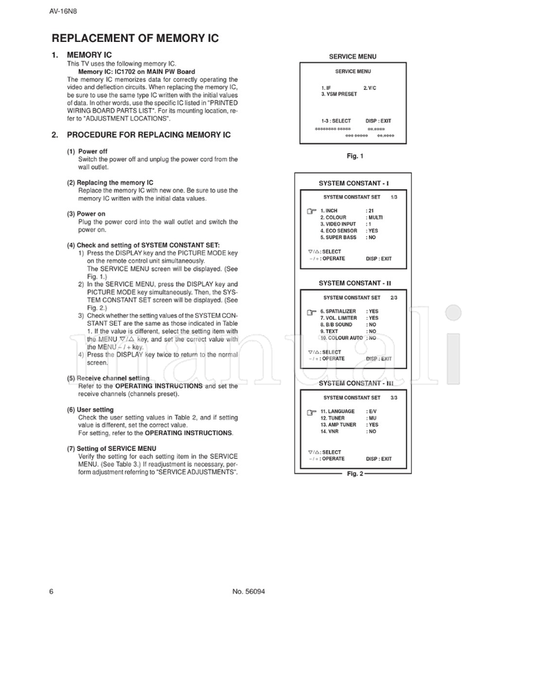 JVC AV-16N8 56094 (28 pages) TV Service Manual