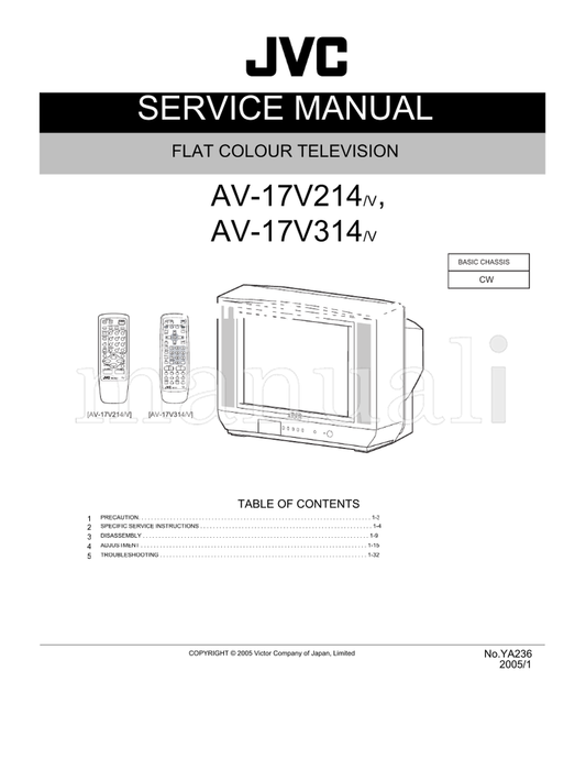 JVC YA236 AV-17V214 AV-17V314 (58 pages) TV Service Manual