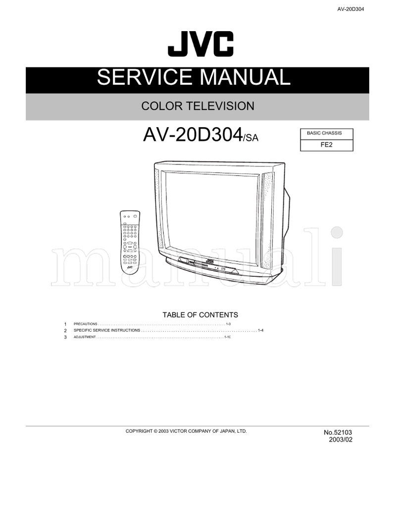 JVC AV-20D304/SA (50 pages) TV Service Manual