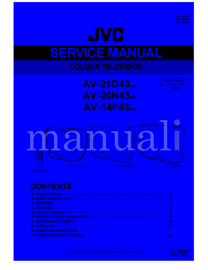 JVC AV-21D43 AV-20N43 AV-14F43 52036 (67 pages) TV Service Manual