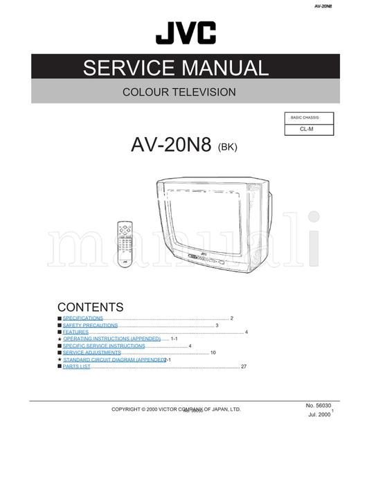 JVC AV-20N8 56030 (27 pages) TV Service Manual