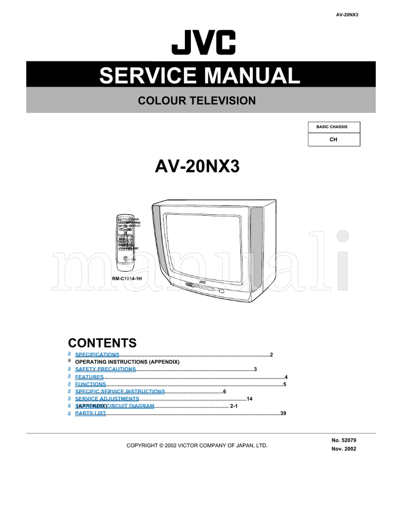 JVC RM-C1014 RM-C1014-1H AV-20NX3 52079 (39 pages) TV Service Manual