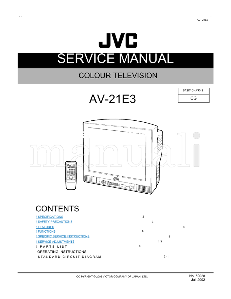 JVC AV-21E3 52028 (72 pages) TV Service Manual