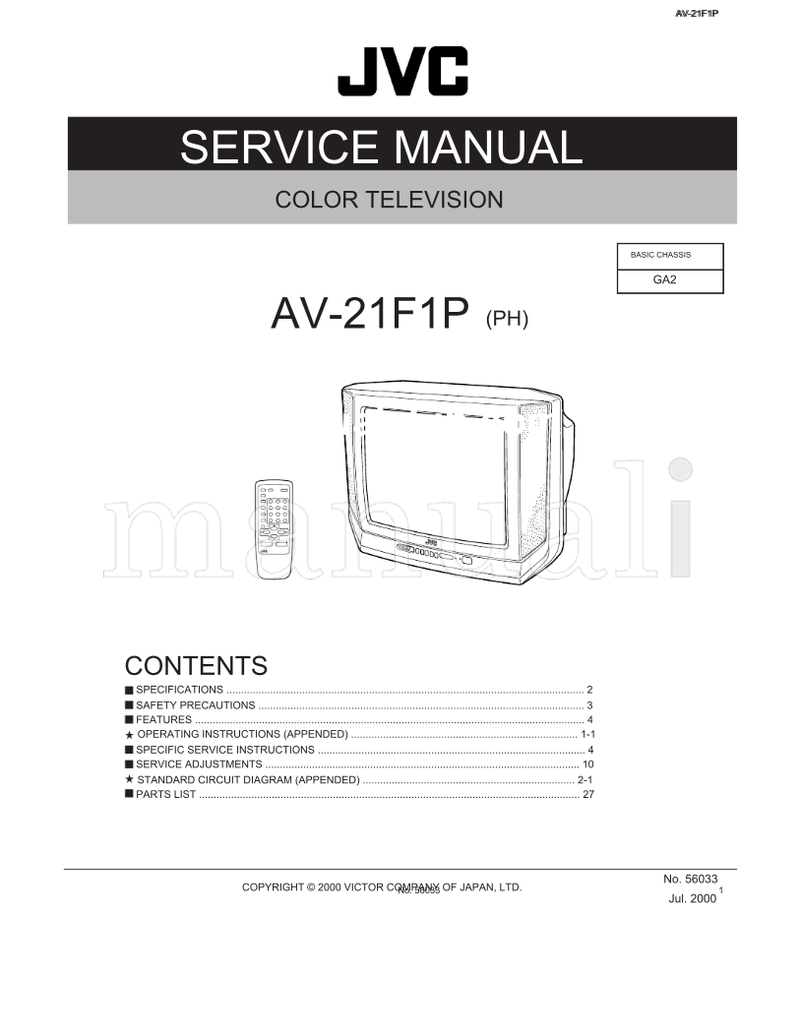 JVC AV-21F1P 56033 (40 pages) TV Service Manual