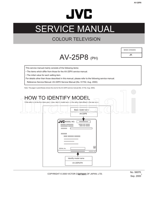 JVC AV-25P8 AV-25P8-PH 56070 (69 pages) TV Service Manual