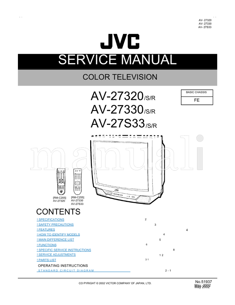 JVC AV-27330 AV-27320 AV-27S33 51937 (69 pages) TV Service Manual