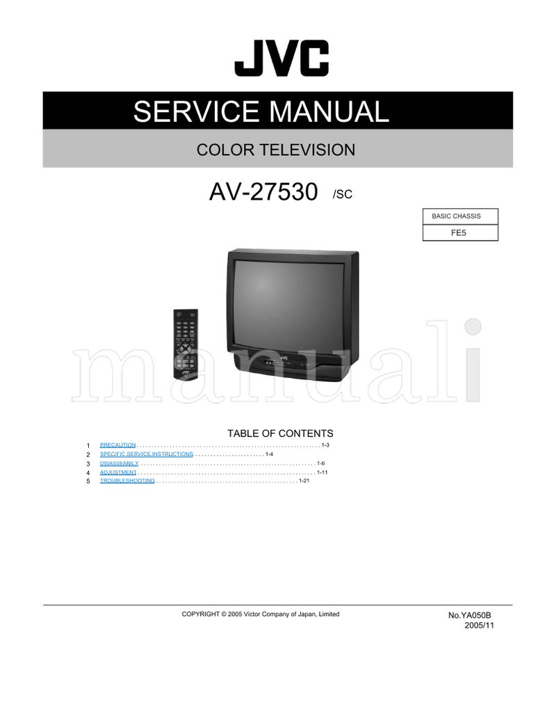 JVC YA050B AV-27530 (45 pages) TV Service Manual