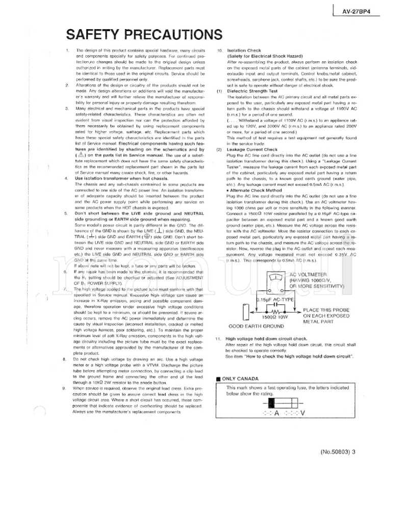 JVC AV-27BP4 (50 pages) TV Service Manual