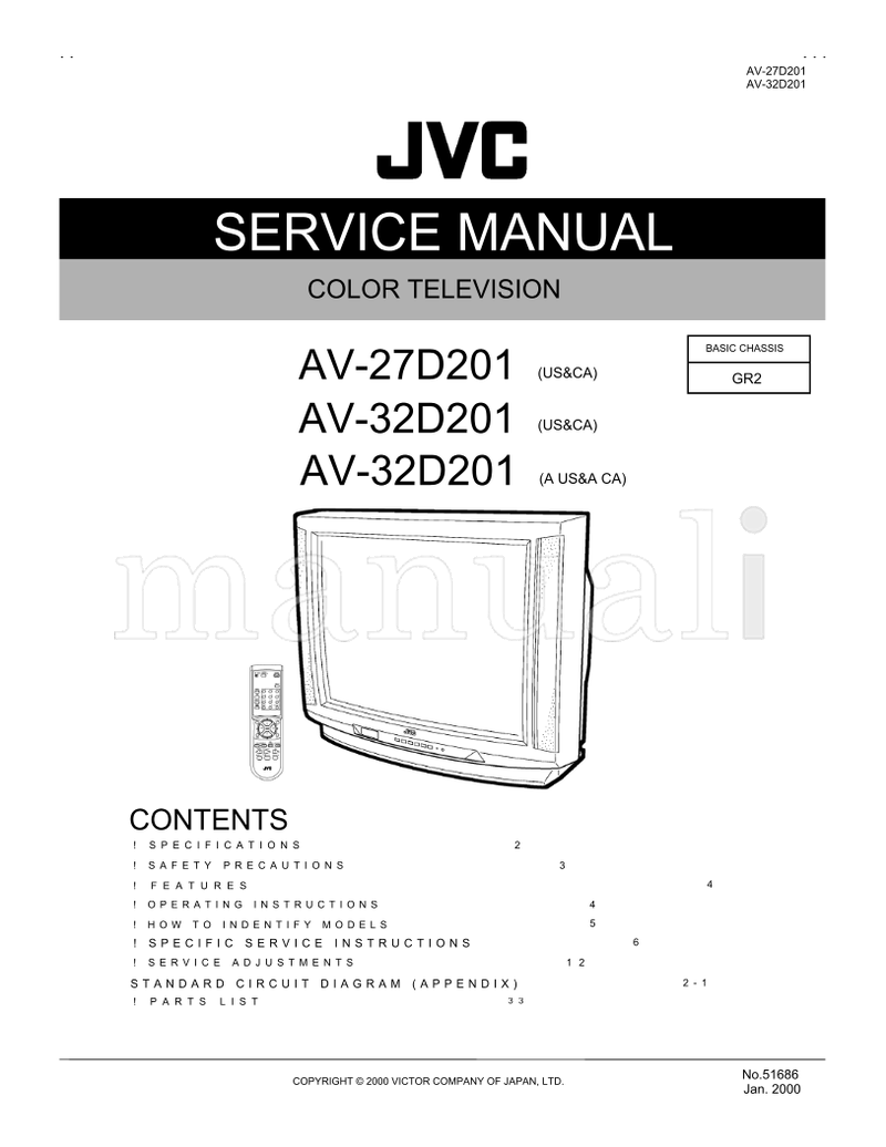 JVC AV-27D201 AV-32D201 51686 (71 pages) TV Service Manual