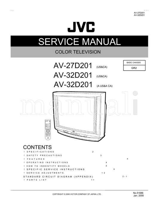 JVC AV-27D201 AV-32D201 51686 (71 pages) TV Service Manual