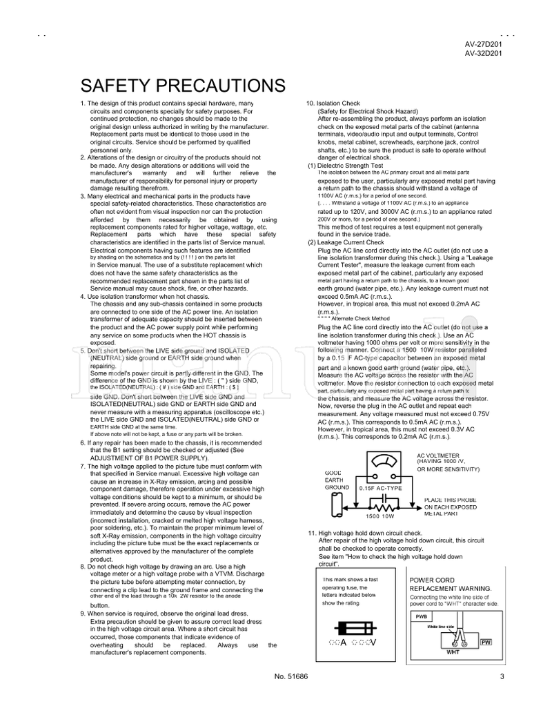 JVC AV-27D201 AV-32D201 51686 (71 pages) TV Service Manual