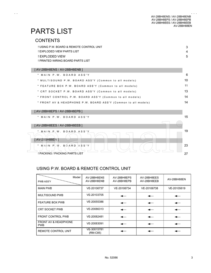 JVC AV-28BH8ENS AV-28BH8ENB AV-28BH8EPS AV-28BH8EPB AV-28BH8EES (82 pages) TV Service Manual